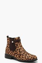 Boohoo Leopard Print Chelsea Boots