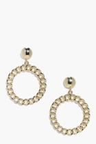 Boohoo Rosie 1980's Curb Chain Hoop Earrings Gold