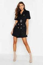 Boohoo Woven Pocket Belted Utility Dress