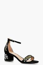 Boohoo Annabelle Embroidered Low Block Heel 2 Parts