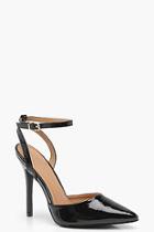 Boohoo Amber Pointed Patent Sling Back Heels