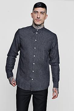 Boohoo Mini Paisley Print Long Sleeve Shirt