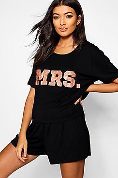 Boohoo Mrs Bridal Short Set