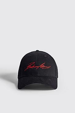 Red Embroidery Boohoo Man Cap