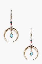 Boohoo Eliza Statement Horn & Stone Earrings