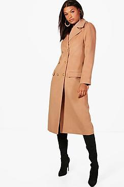 Boohoo Maisie Double Breasted Military Coat
