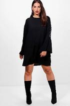 Boohoo Plus Tilly Woven Metal Detail Shift Dress