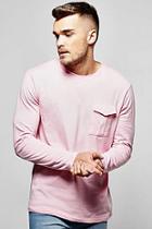 Boohoo Long Sleeve Military Pocket T Shirt