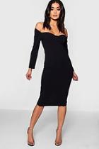 Boohoo Formal Structured Stitching Bustie Midi Dress