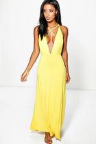 Boohoo Arianna Eyelet Lace Up Front Maxi Dress