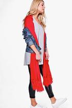 Boohoo Violet Hooded Tassel Shawl