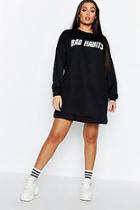 Boohoo Plus Bad Habits Long Sleeve Sweat Dress