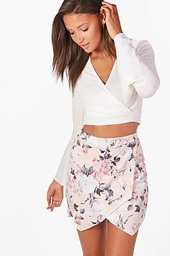 Boohoo Tall Lisha Pastel Floral Skort