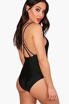 Boohoo Orlando Strappy Back Swimsuit