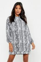 Boohoo Snake Jacquard Elasticated Hem Sweat Dress