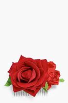 Boohoo Lottie Bridal Oversized Red Floral Hair Slide