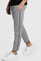Boohoo Cropped Dogtooth Slim Fit Jogger With Side Tape