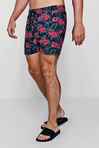 Boohoo Tropical Floral Print Swim Shorts