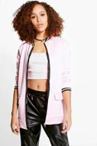 Boohoo Loris Longline Scuba Bomber Pink