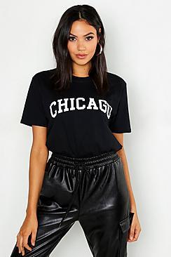 Boohoo Tall Chicago Slogan Tee