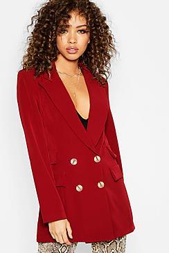 Boohoo Double Pockets Double Breasted Blazer