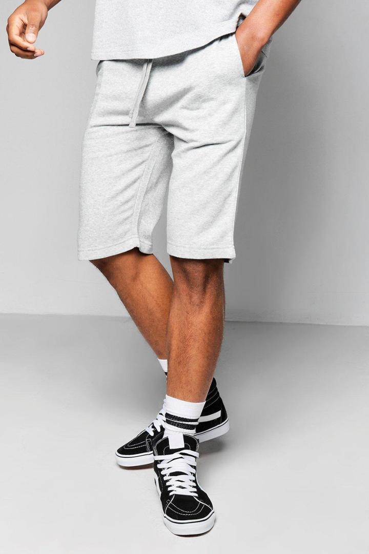 Boohoo Basket Ball Jersey Shorts With Contrast Waist Band Grey