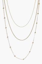 Boohoo Grace Skinny 3 Layered Necklace Gold