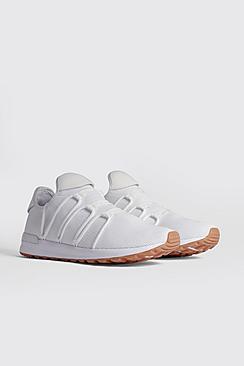 Boohoo Plain Knitted Lace Up Detail Trainer