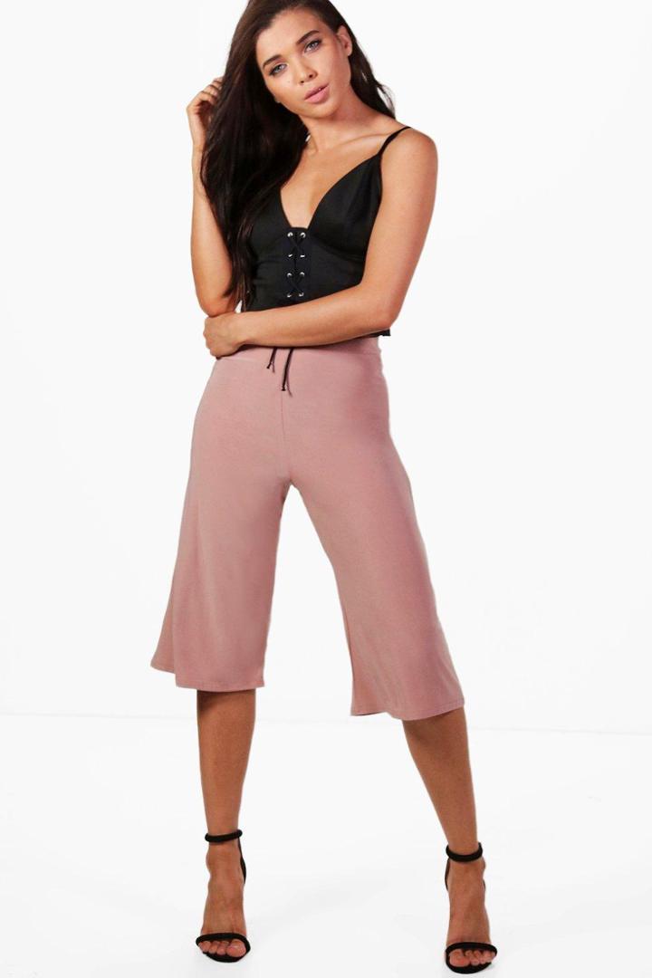 Boohoo Petite Katy Slinky Culotte Rose