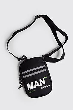 Boohoo Reflective Zip Printed Mini Crossbody