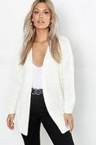 Boohoo Plus Cable Long Line Cardigan