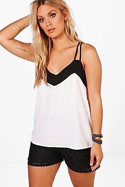 Boohoo Plus Becca Contrast Cami