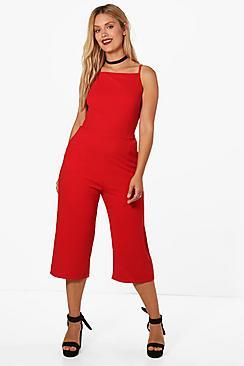 Boohoo Plus Rachel Crepe Culotte Jumpsuit