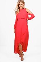 Boohoo Petite Violet Chiffon Double Layer Maxi Dress