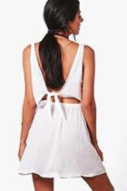 Boohoo Bryony Knot Back Sun Dress