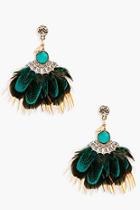 Boohoo Evie Stone And Feather Festival Earrings