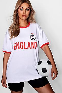 Boohoo Plus Emma England Slogan Oversized T Shirt