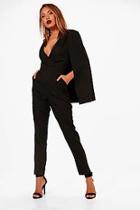 Boohoo Melissa Tailored Cape Jumpsuit