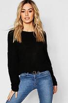 Boohoo Petite Knot Back Oversized Jumper