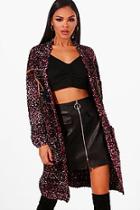 Boohoo Ellie Embroidered Boucle Edge To Edge Cardigan