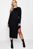 Boohoo Plus Maisie Sport Trim Side Split Dress