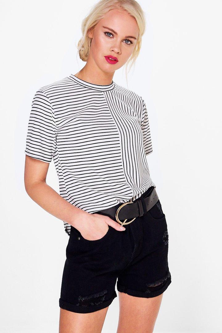 Boohoo Hetty High Rise Mom Denim Shorts Black