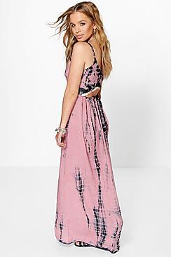 Boohoo Petite Charlotte Coin Back Tie Dye Maxi Dress