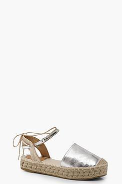 Boohoo Ema Flatform Ankle Wrap Espadrilles