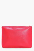 Boohoo Mya Oversized Handstrap Clutch Bag Red