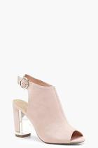 Boohoo Wide Fit Metallic Heel Clip Shoe Boots