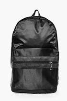 Boohoo Black Nylon Backpack With Contrast Trim