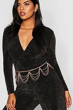 Boohoo Plus Chain Waist Belt