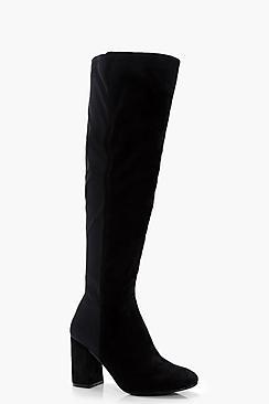 Boohoo Kara Block Heel Over The Knee Boot