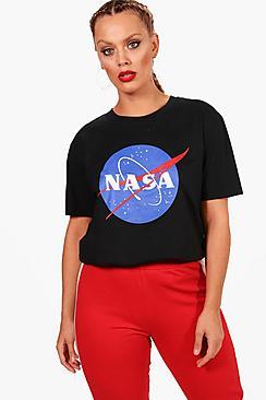 Boohoo Plus Tammy Nasa License Tee